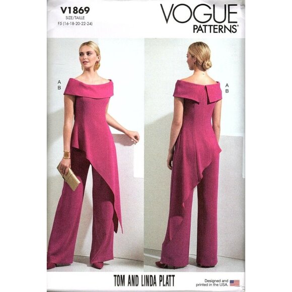 Vogue V1869 Misses 16 to 24 Tom and Linda Platt Top and Pants Sewing Pattern - Picture 1 of 2